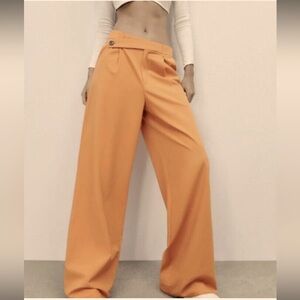 NWOT ZARA Orange Pumpkin XS Asymmetric Waist